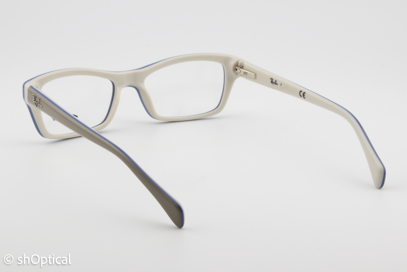 Rayban-J RB1550  Male Rectangular Glasses Frame Grey White 46mm