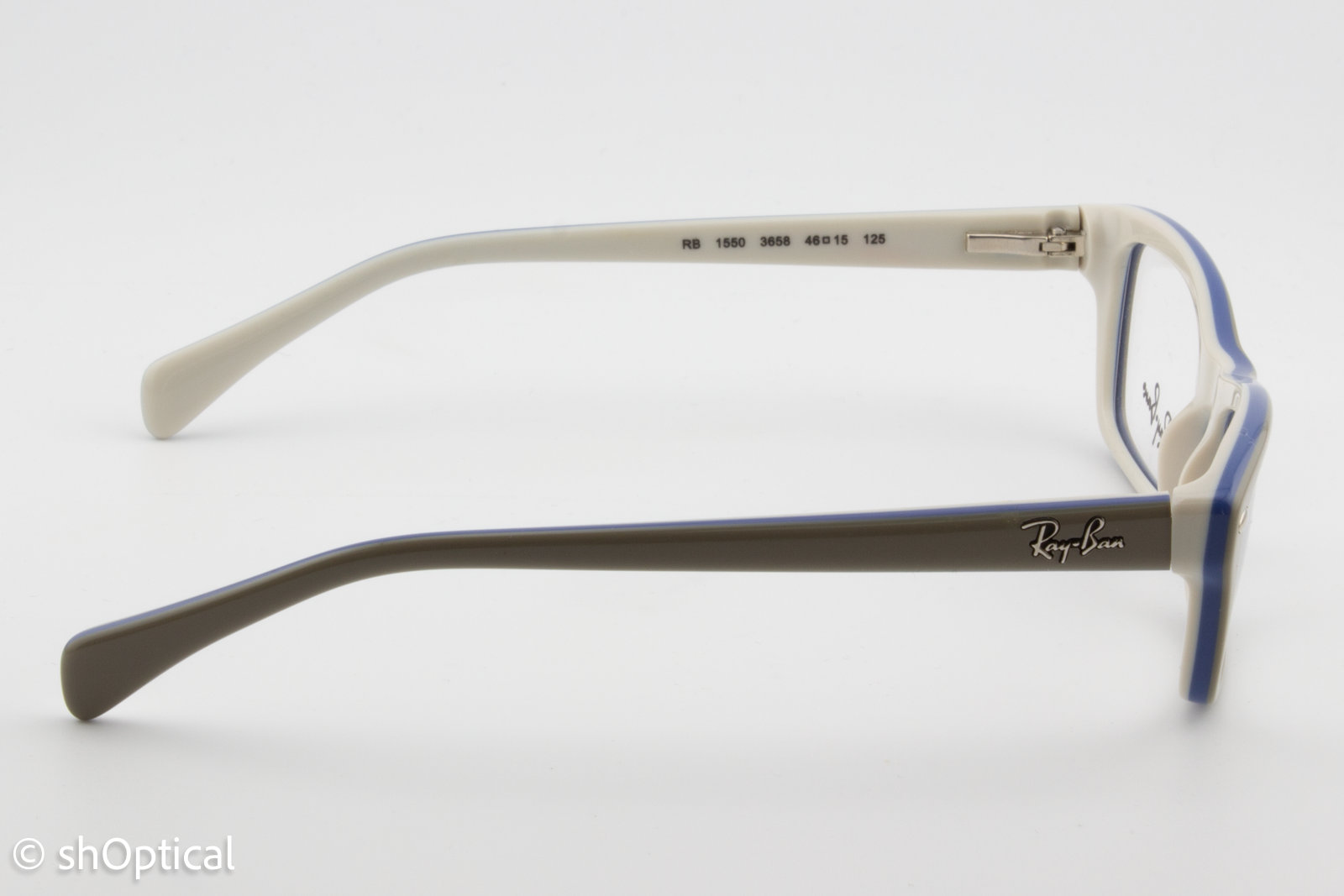 Rayban-J RB1550  Male Rectangular Glasses Frame Grey White 46mm