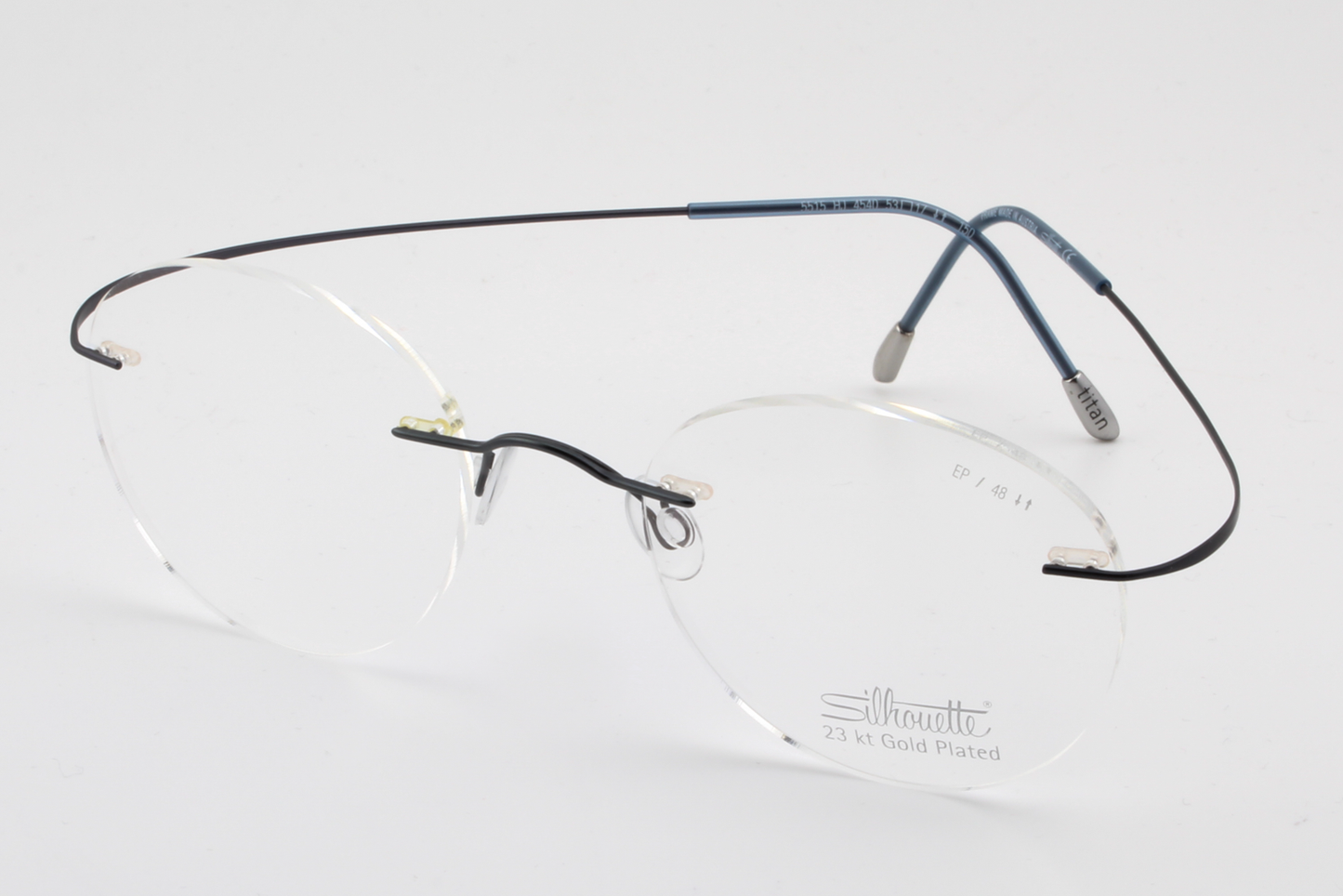 Silhouette 5515 Titan Minimal Art Must Collection 2017 (EP)  Unisex Round Glasses Frame Moonlight Blue 53mm