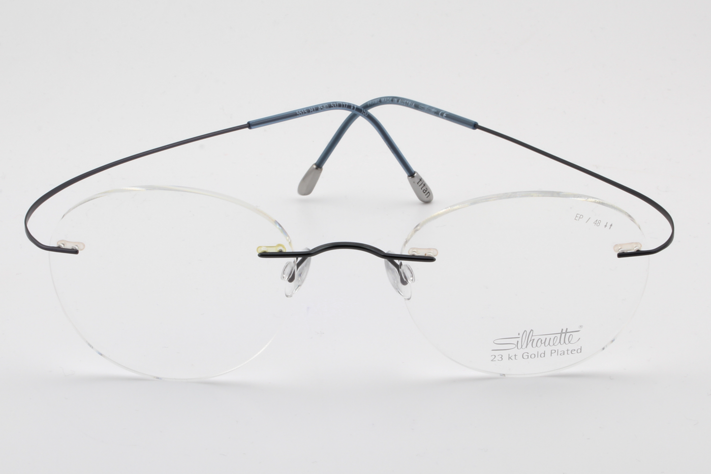 Silhouette 5515 Titan Minimal Art Must Collection 2017 (EP)  Unisex Round Glasses Frame Moonlight Blue 53mm