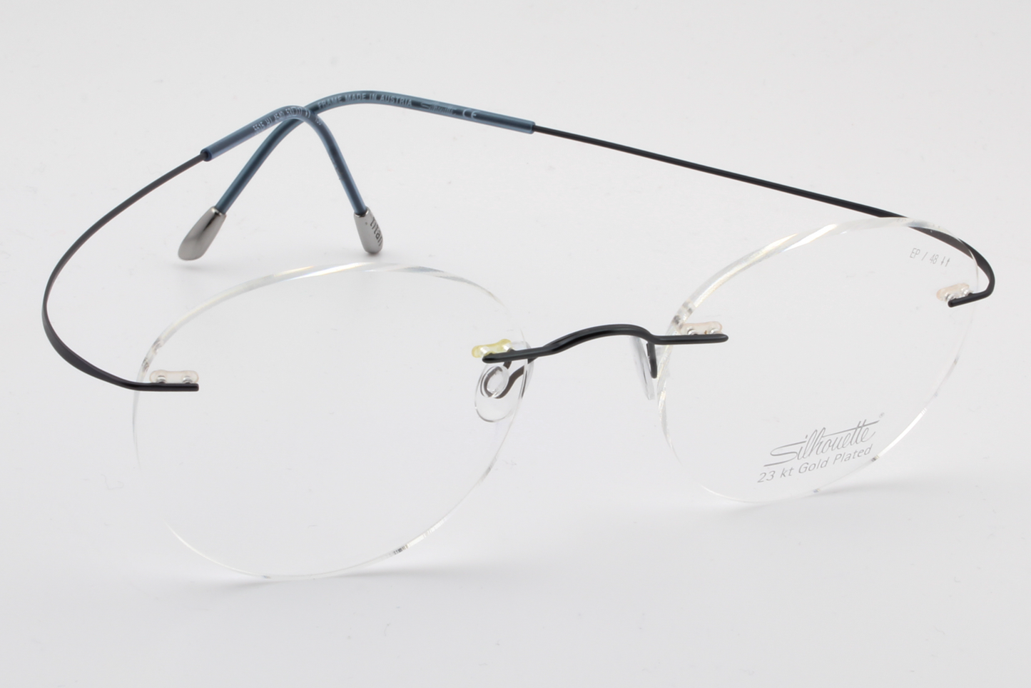 Silhouette 5515 Titan Minimal Art Must Collection 2017 (EP)  Unisex Round Glasses Frame Moonlight Blue 53mm