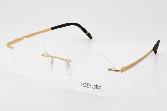 Silhouette 5529 Momentum (EP)  Unisex Round Glasses Frame Golden Dome 48mm