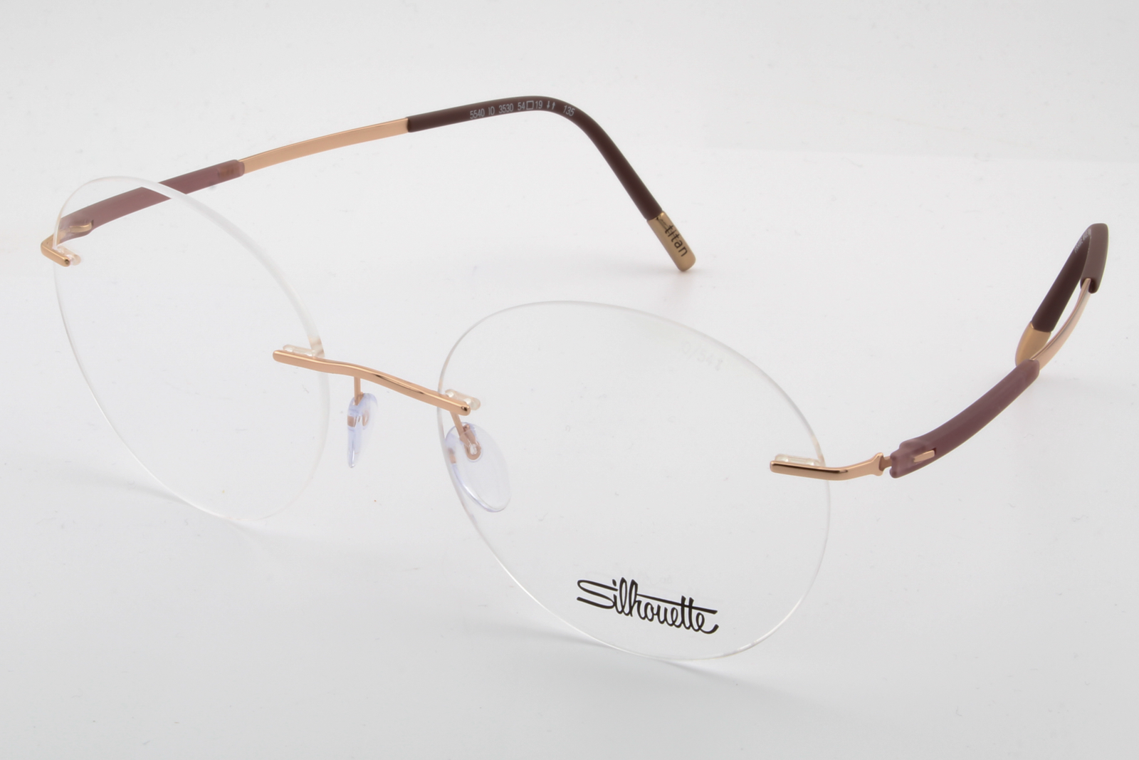 Silhouette 5540 Titan Dynamics Contour (IO)  Female Round Glasses Frame Cassis Sundown 54mm