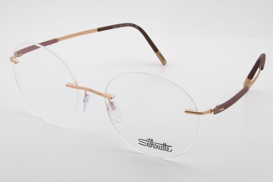 Silhouette 5540 Titan Dynamics Contour (IO)  Female Round Glasses Frame Cassis Sundown 54mm