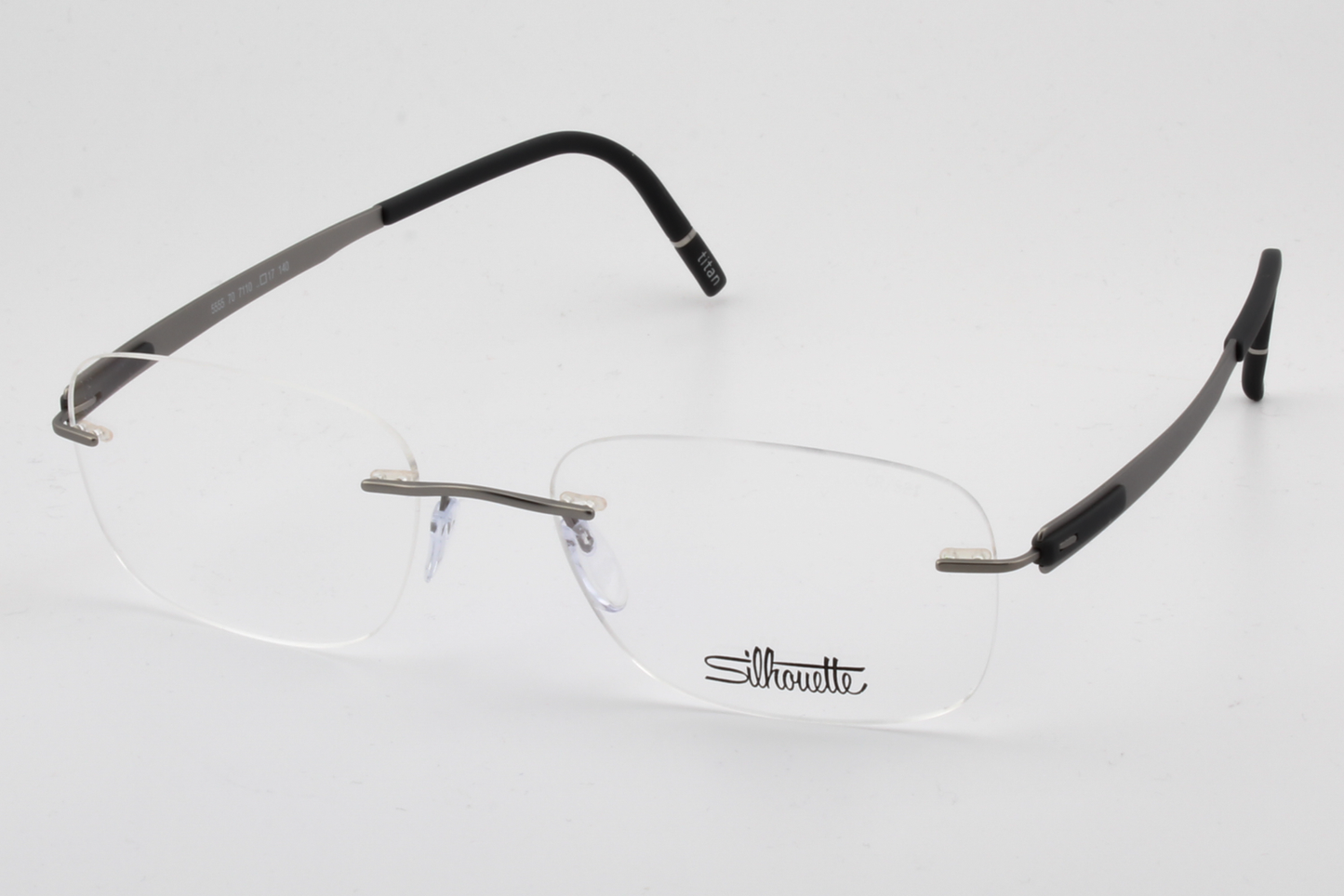 Silhouette 5555 Venture (CR)  Unisex Rectangular Glasses Frame Silver Graphite 52mm