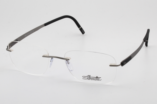 Silhouette 5555 Venture (CR)  Unisex Rectangular Glasses Frame Silver Graphite 52mm