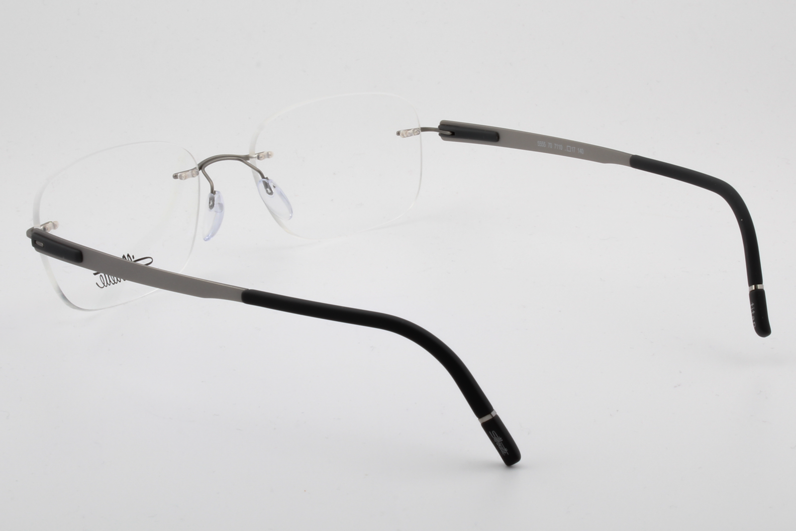 Silhouette 5555 Venture (CR)  Unisex Rectangular Glasses Frame Silver Graphite 52mm