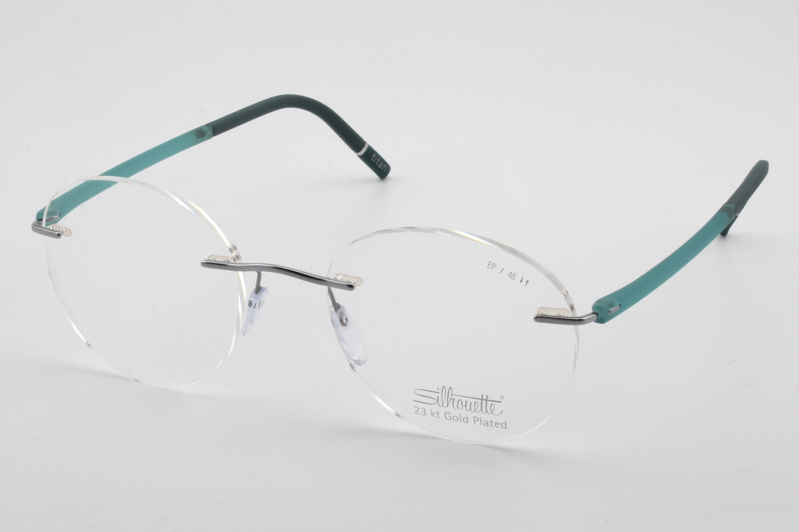 Silhouette 5567 The Wave (EP)  Unisex Round Glasses Frame Silver Ocean 48mm