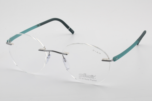 Silhouette 5567 The Wave (EP)  Unisex Round Glasses Frame Silver Ocean 48mm