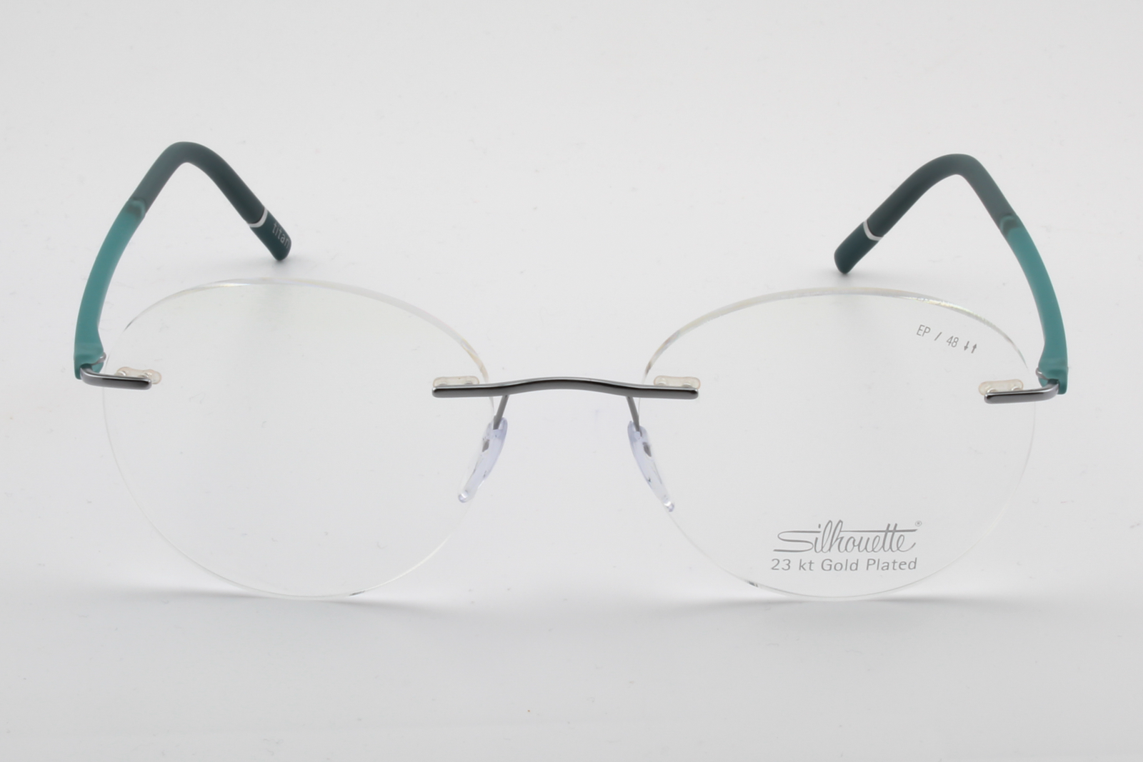 Silhouette 5567 The Wave (EP)  Unisex Round Glasses Frame Silver Ocean 48mm