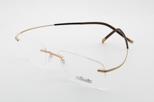 Silhouette 7581 Titan Minimal Art Icon (CQ)  Unisex Rectangular Glasses Frame Brown Terracotta 52mm