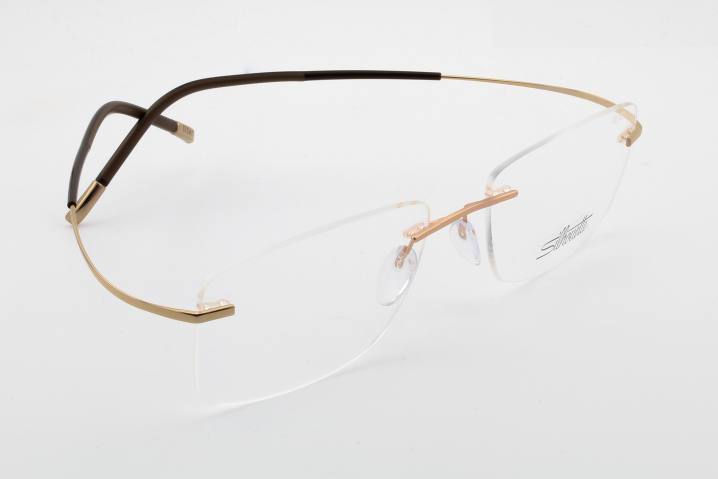 Silhouette 7581 Titan Minimal Art Icon (CQ)  Unisex Rectangular Glasses Frame Brown Terracotta 52mm