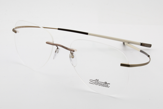 Silhouette 7581 Titan Minimal Art Icon (CM)  Unisex Aviator Glasses Frame Brown Sandstone 55mm