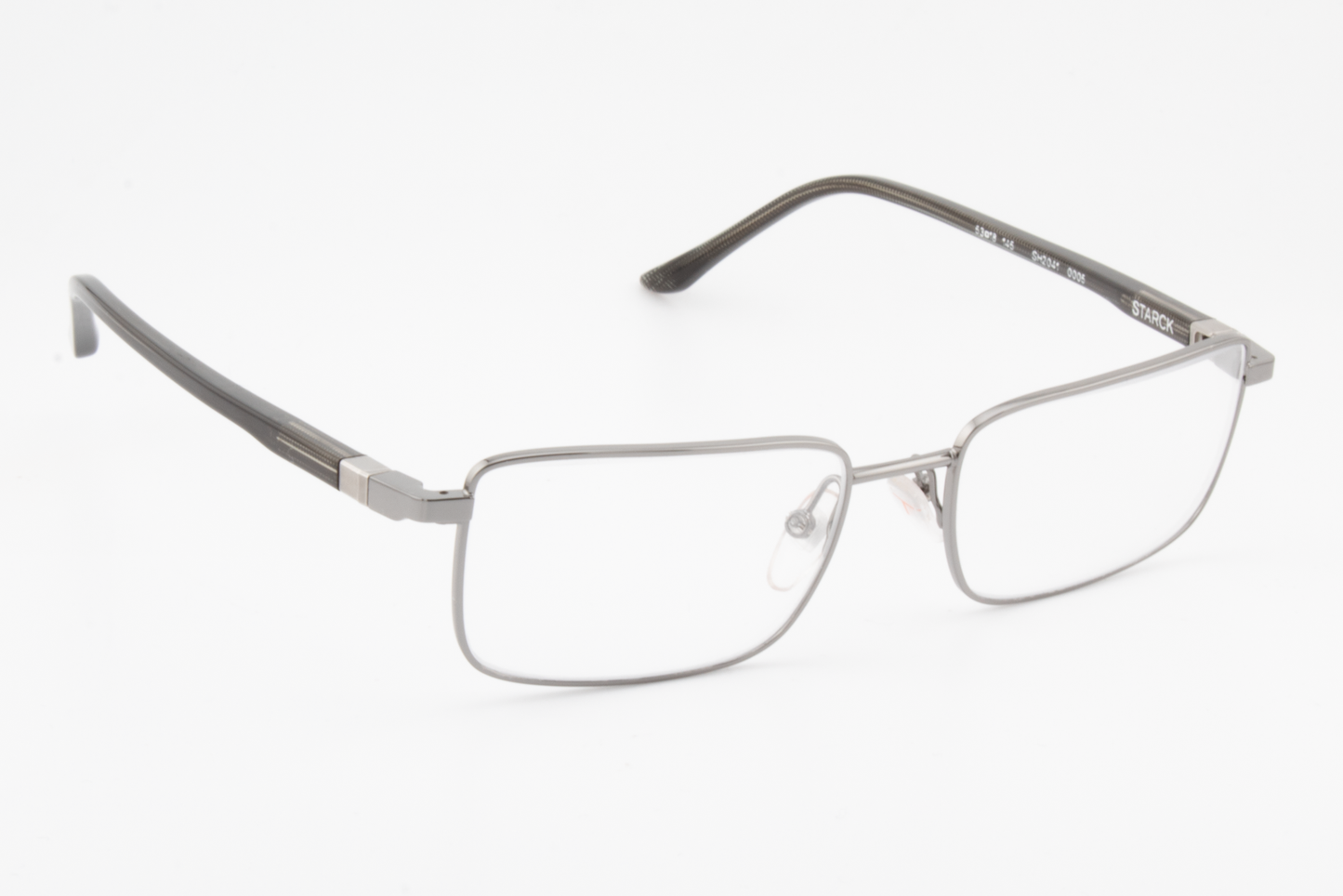STARCK SH2041  Male Rectangular Glasses Frame Silver, Black 53mm