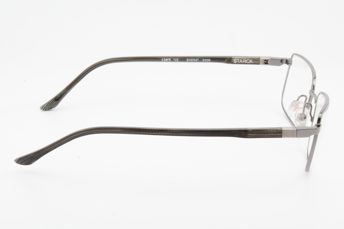 STARCK SH2041  Male Rectangular Glasses Frame Silver, Black 53mm