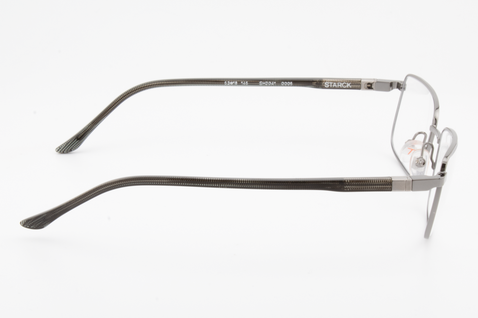 STARCK SH2041  Male Rectangular Glasses Frame Silver, Black 53mm