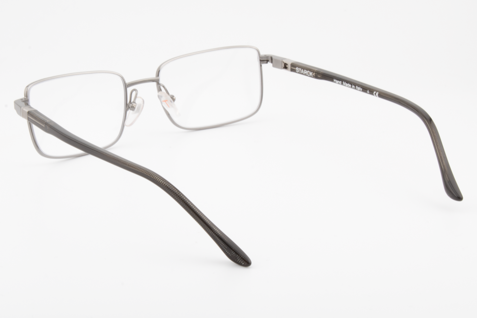 STARCK SH2041  Male Rectangular Glasses Frame Silver, Black 53mm