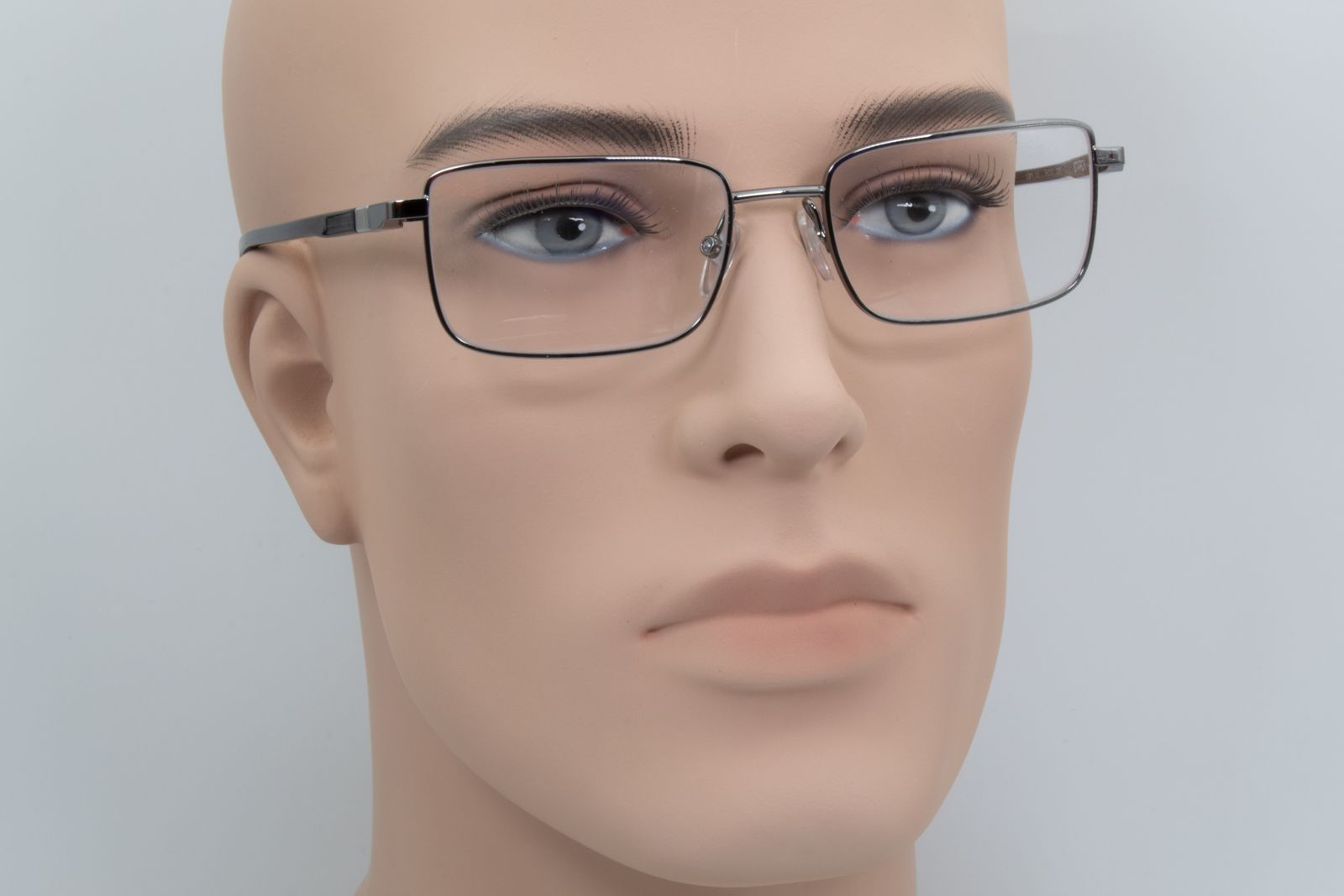 STARCK SH2041  Male Rectangular Glasses Frame Silver, Black 53mm