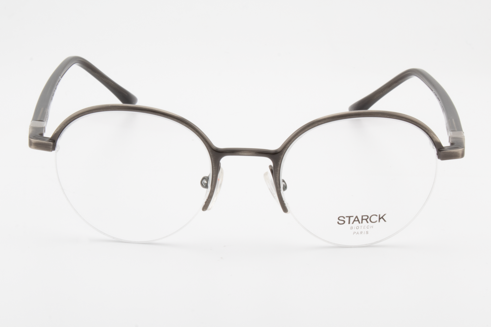 STARCK SH2050  Male Round Glasses Frame Matte Gunmetal 49mm