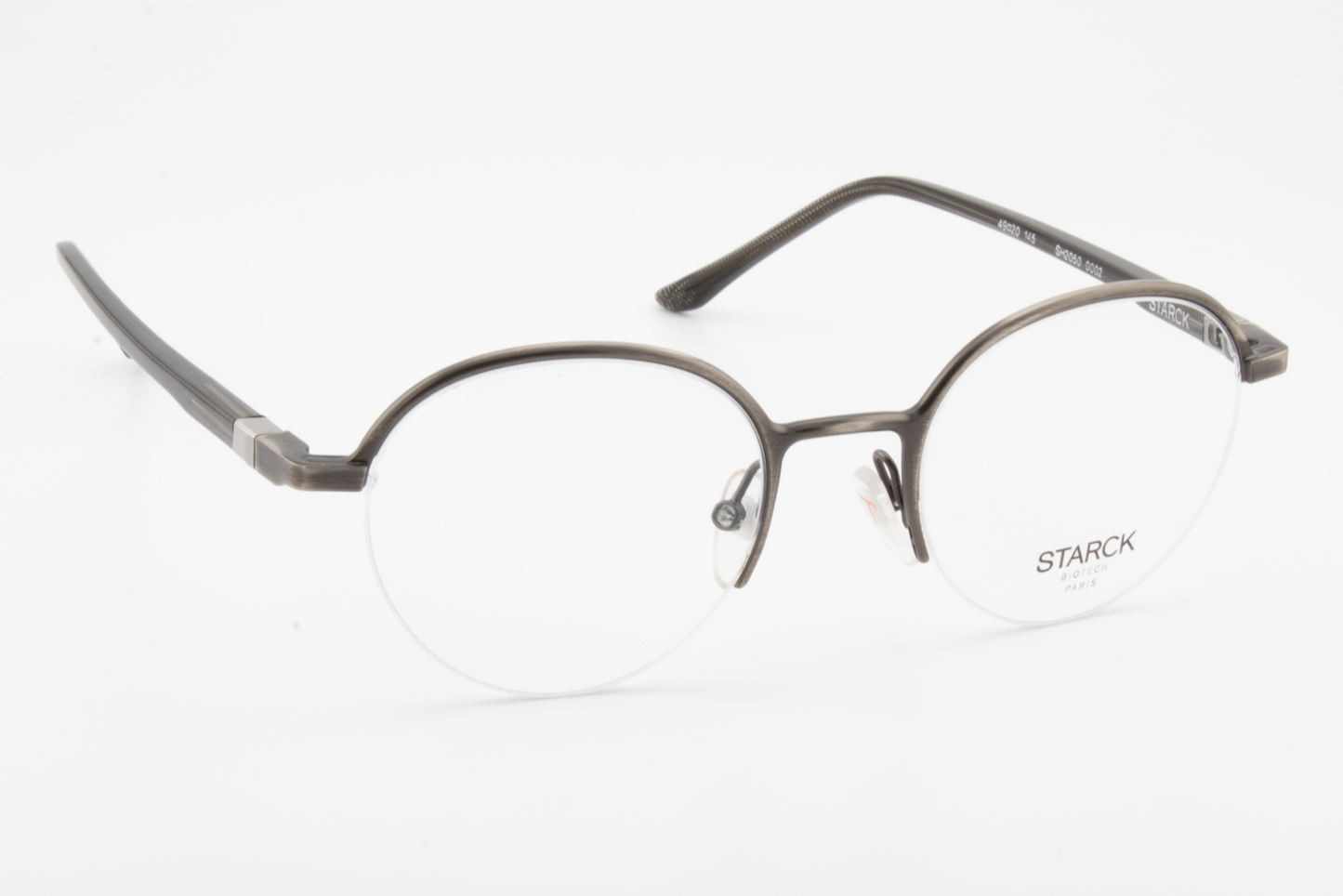 STARCK SH2050  Male Round Glasses Frame Matte Gunmetal 49mm