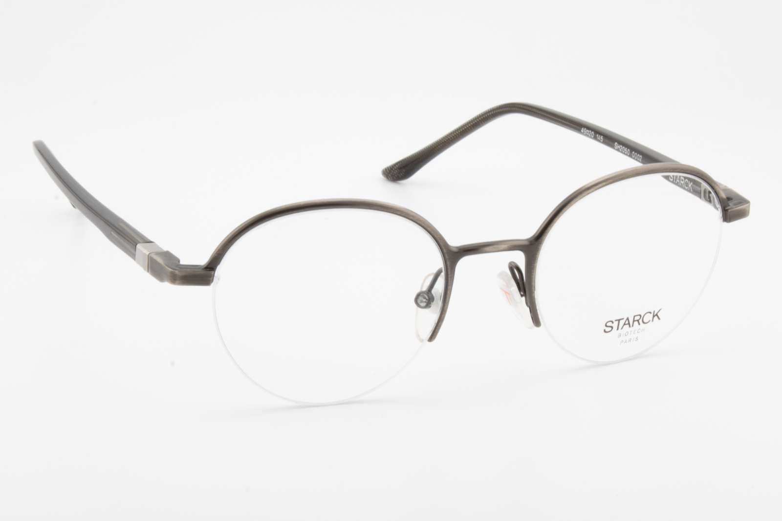 STARCK SH2050  Male Round Glasses Frame Matte Gunmetal 49mm