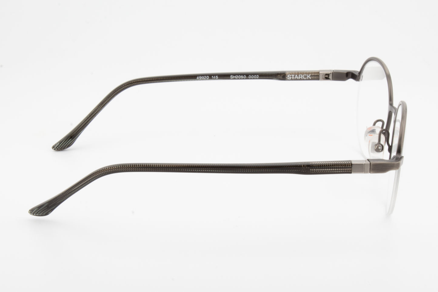 STARCK SH2050  Male Round Glasses Frame Matte Gunmetal 49mm