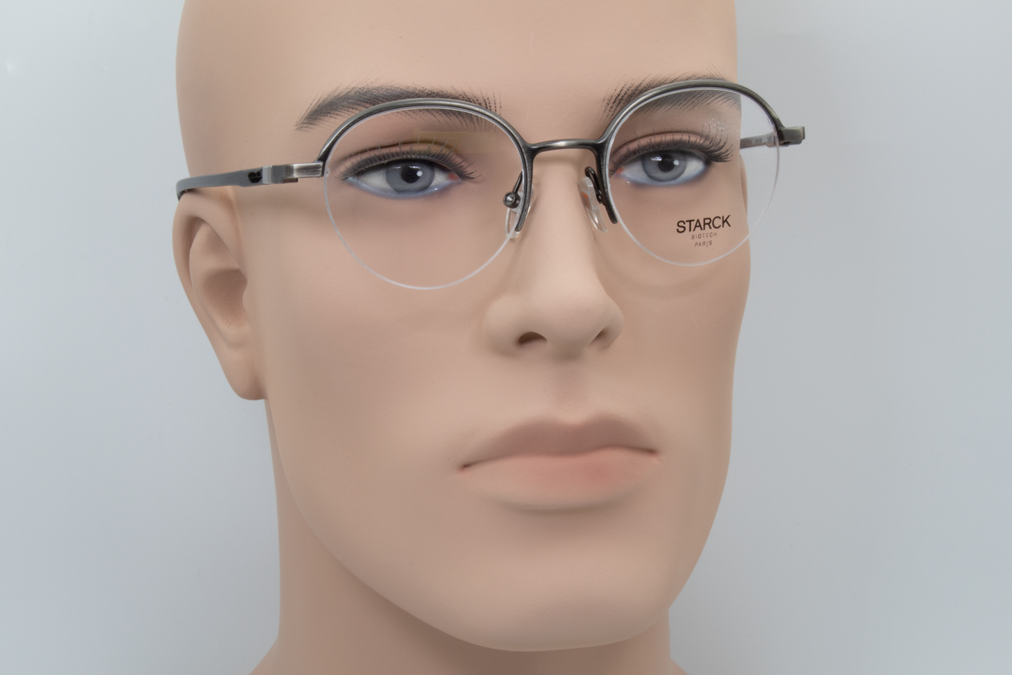 STARCK SH2050  Male Round Glasses Frame Matte Gunmetal 49mm