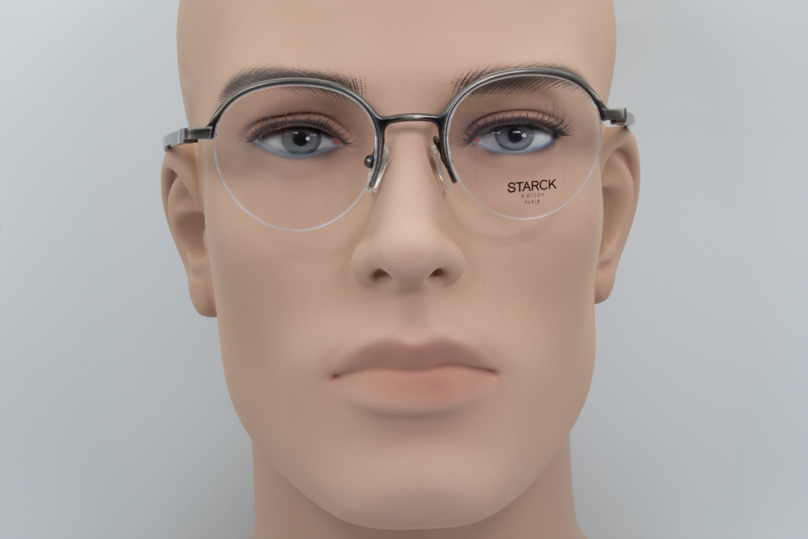 STARCK SH2050  Male Round Glasses Frame Matte Gunmetal 49mm