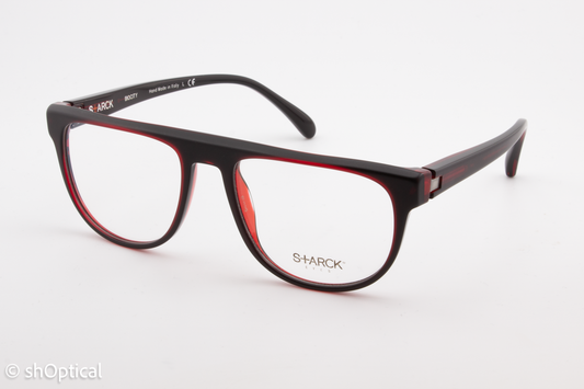STARCK SH3020  Male Square Glasses Frame Black/Red 54mm