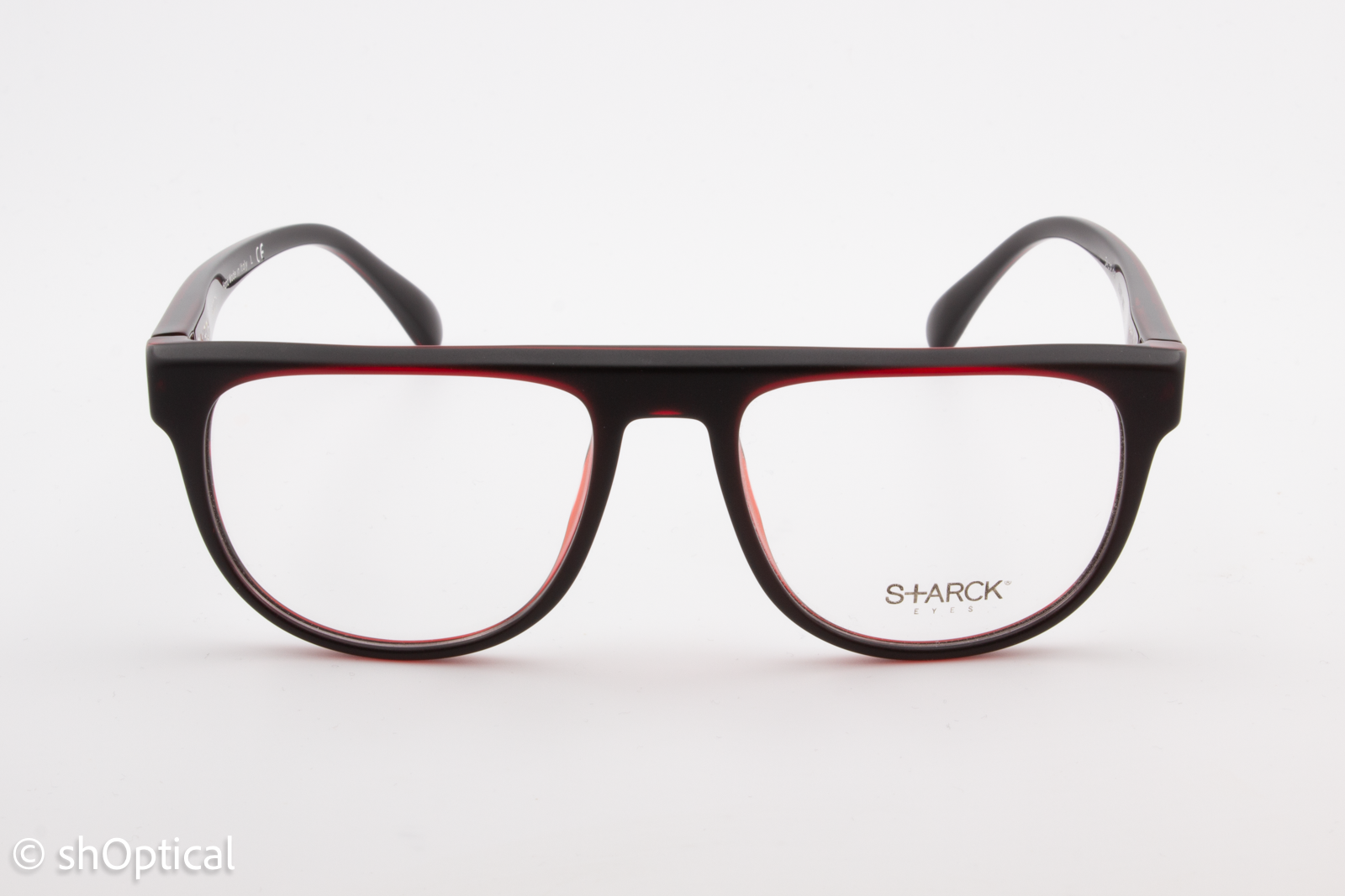 STARCK SH3020  Male Square Glasses Frame Black/Red 54mm