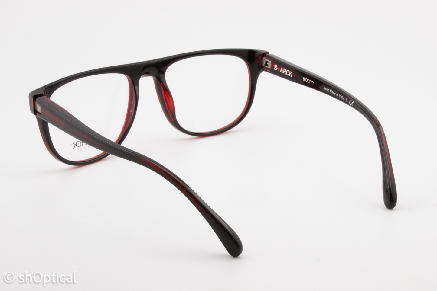 STARCK SH3020  Male Square Glasses Frame Black/Red 54mm