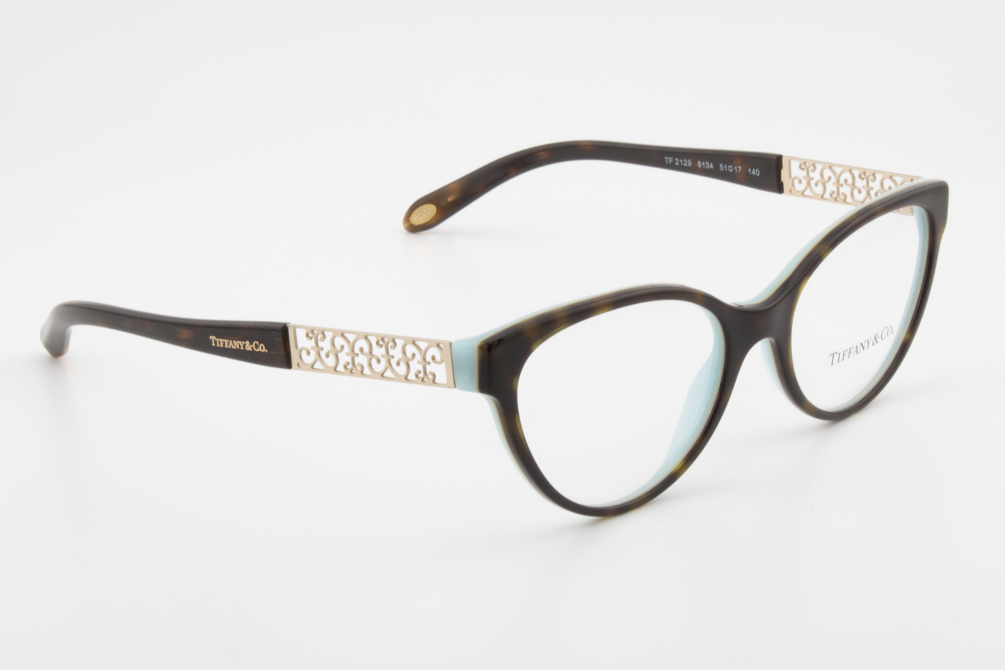 Tiffany & Co TF2129  Female Cat Eye Glasses Frame Havana/Blue 51mm