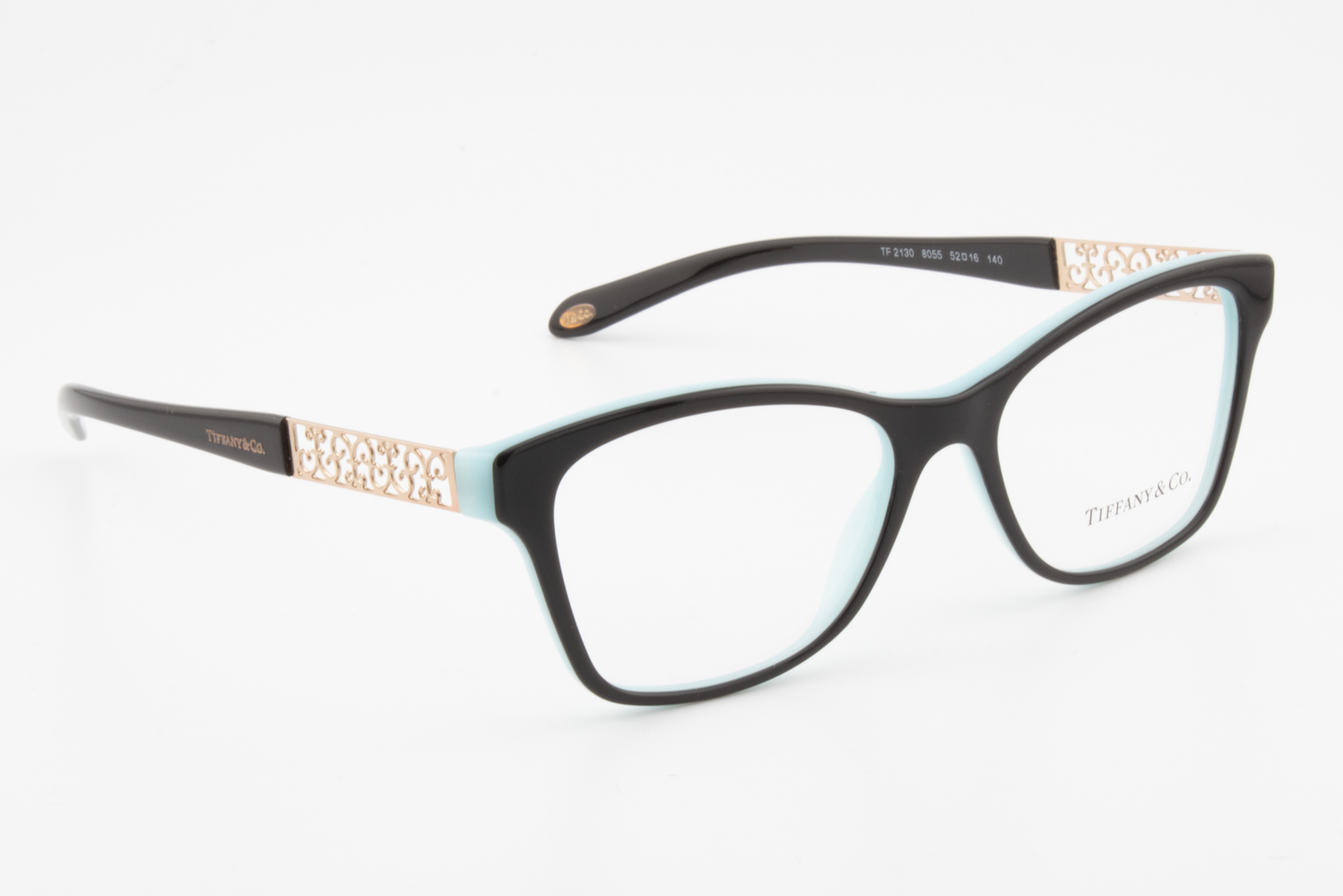 Tiffany & Co TF2130  Female Butterfly Glasses Frame Black Blue Gold 52mm