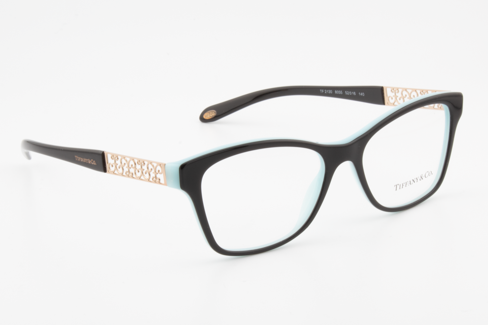 Tiffany & Co TF2130  Female Butterfly Glasses Frame Black Blue Gold 52mm