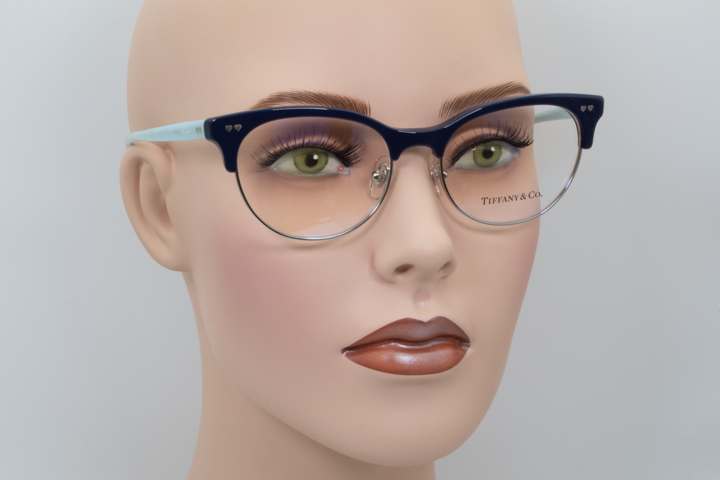 Tiffany & Co TF2156  Female Cat Eye Glasses Frame Blue/Silver 53mm