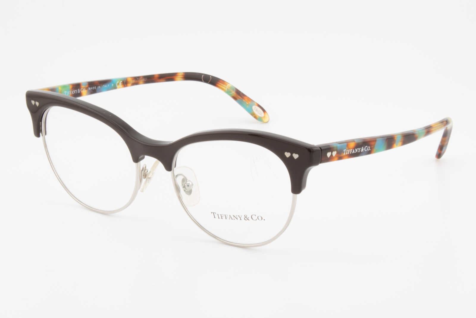 Tiffany & Co TF2156  Female Cat Eye Glasses Frame Brown/Silver 53mm