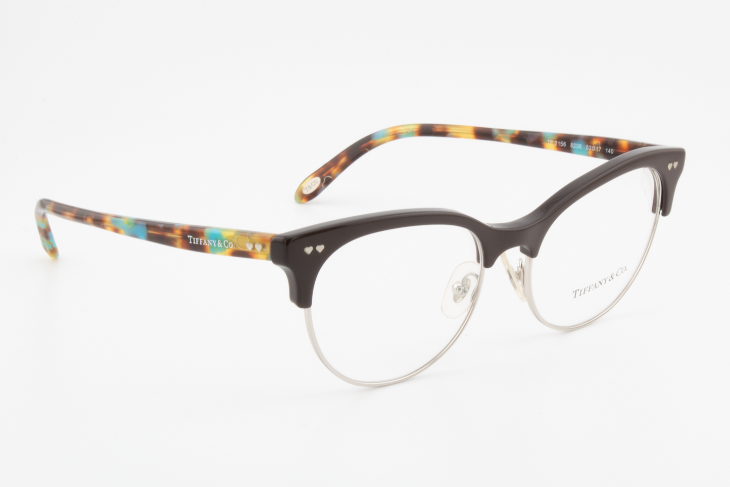 Tiffany & Co TF2156  Female Cat Eye Glasses Frame Brown/Silver 53mm
