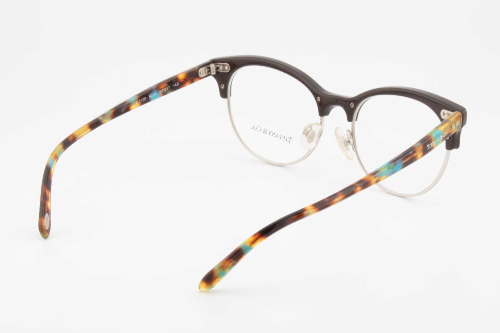 Tiffany & Co TF2156  Female Cat Eye Glasses Frame Brown/Silver 53mm