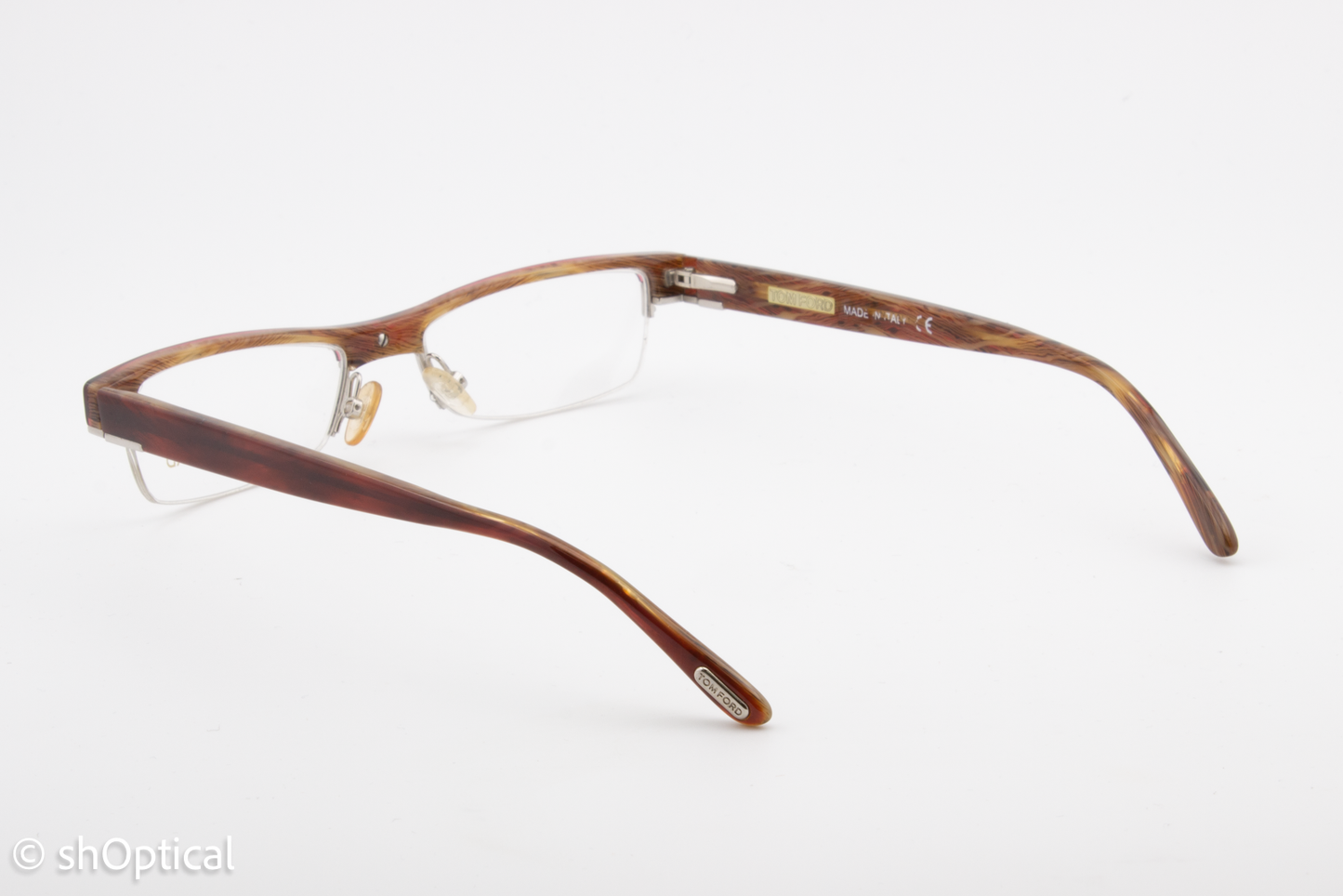 Tom Ford TF5016  Female Rectangular Glasses Frame Transparent Dark Pink 50mm