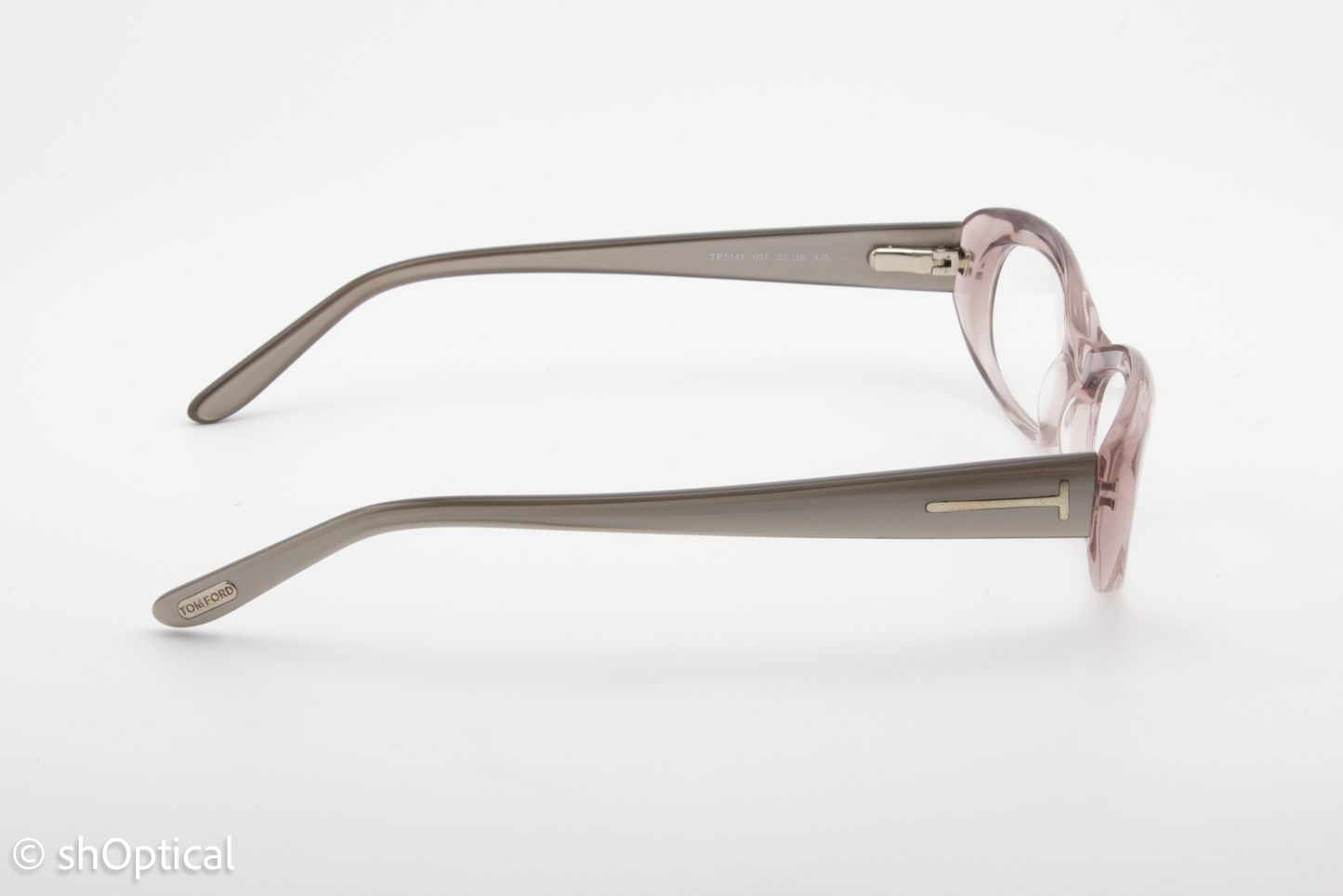 Tom Ford TF5141  Female Cat Eye Glasses Frame Transparent Faded Pink 53mm