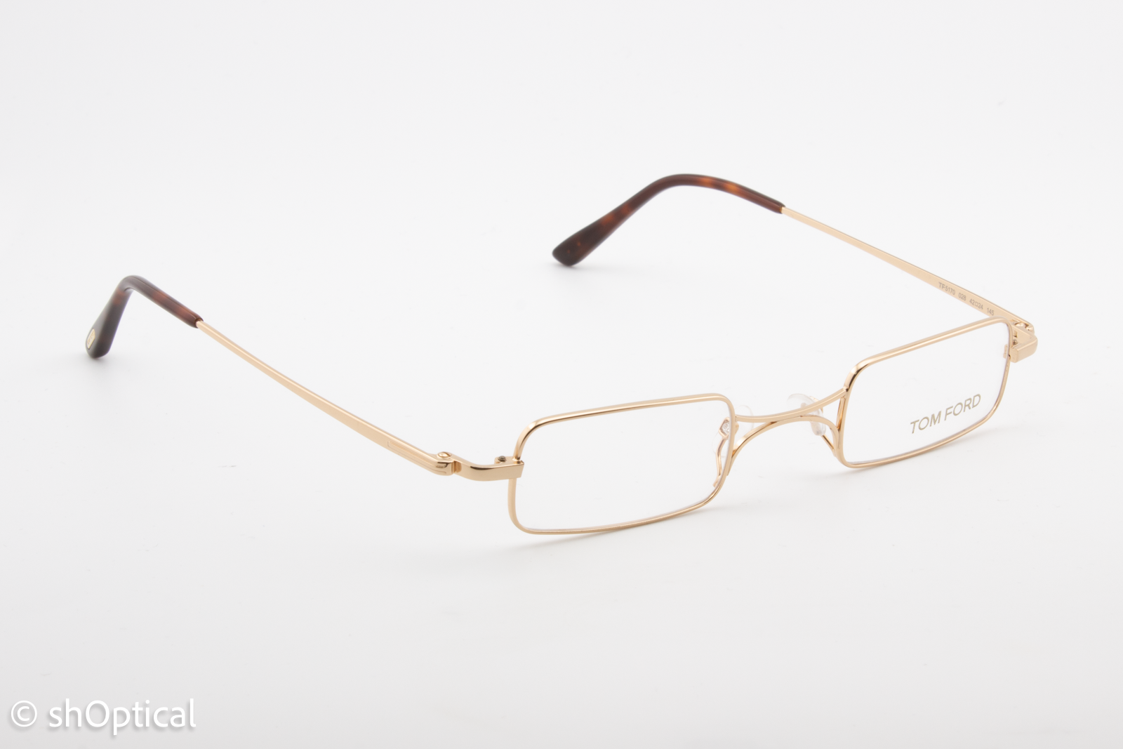 Tom Ford TF5170  Unisex Rectangular Glasses Frame Rose Gold Shiny 42mm