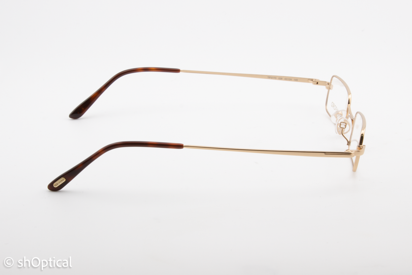 Tom Ford TF5170  Unisex Rectangular Glasses Frame Rose Gold Shiny 42mm