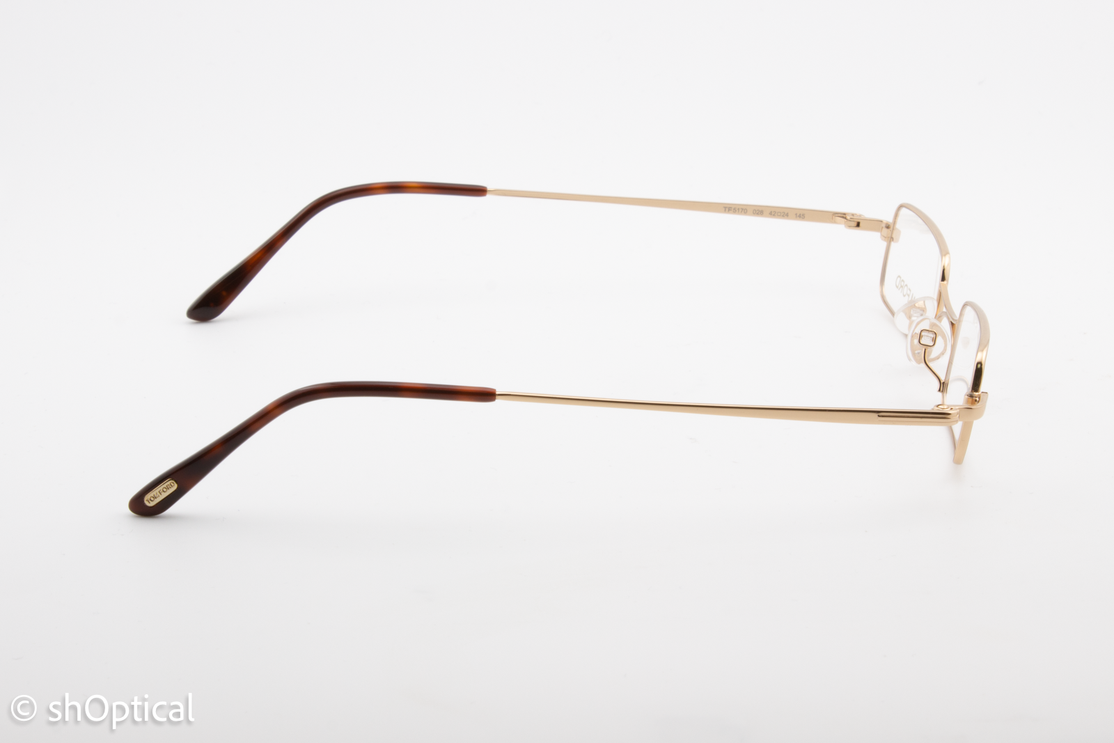 Tom Ford TF5170  Unisex Rectangular Glasses Frame Rose Gold Shiny 42mm