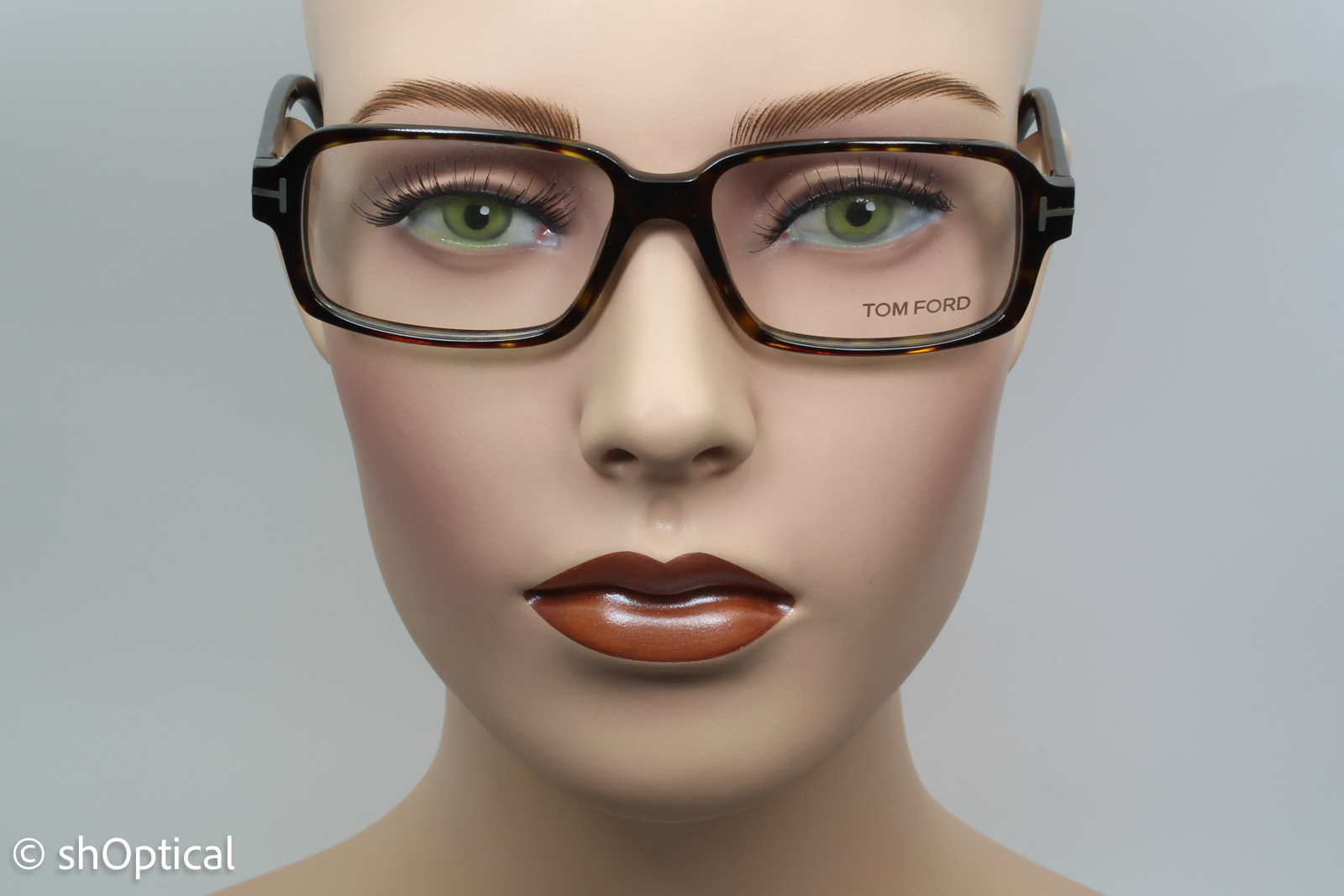 Tom Ford TF5195  Unisex Rectangular Glasses Frame Havana 54mm