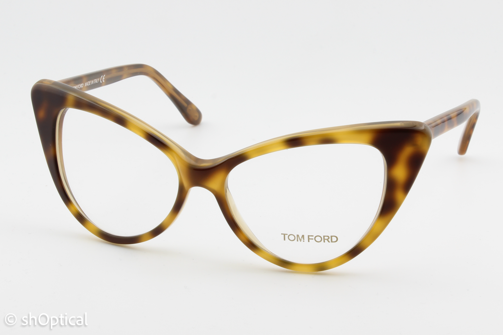 Tom Ford TF5224  Female Cat Eye Glasses Frame Tortoiseshell 55mm