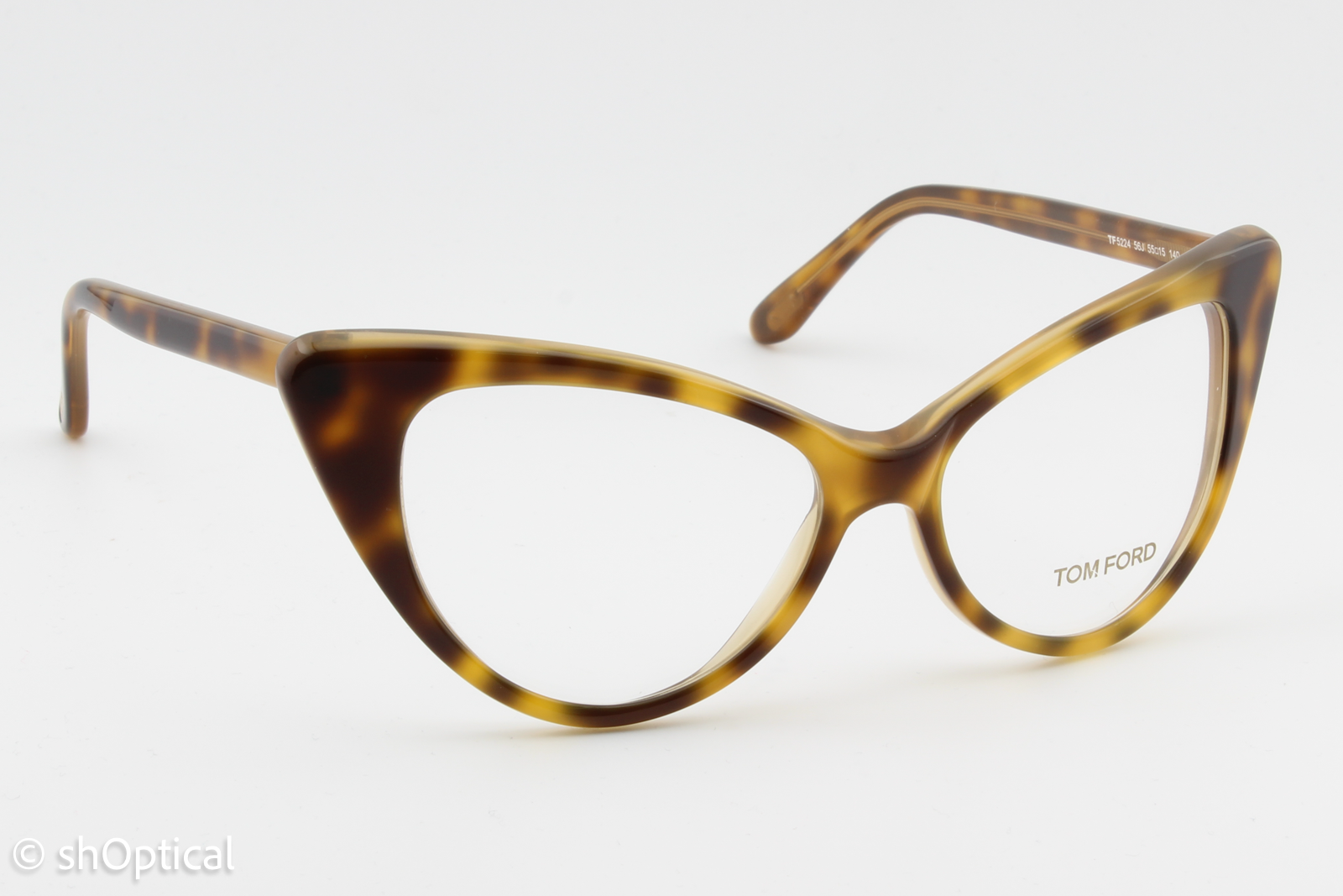 Tom Ford TF5224  Female Cat Eye Glasses Frame Tortoiseshell 55mm