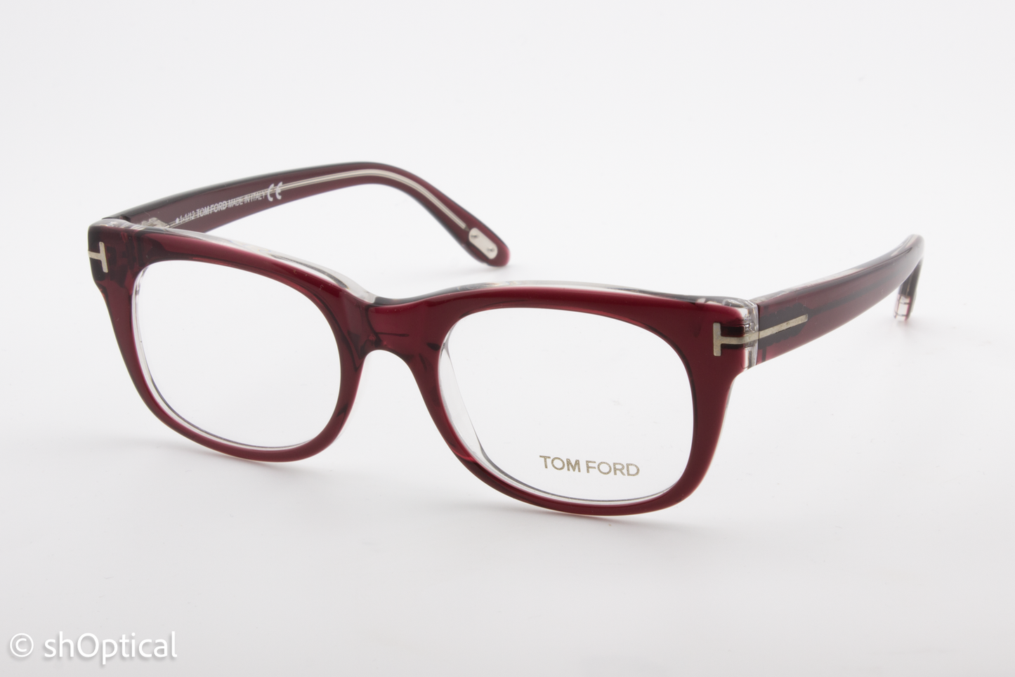 Tom Ford TF5231  Unisex Square Glasses Frame Burgundy 50mm