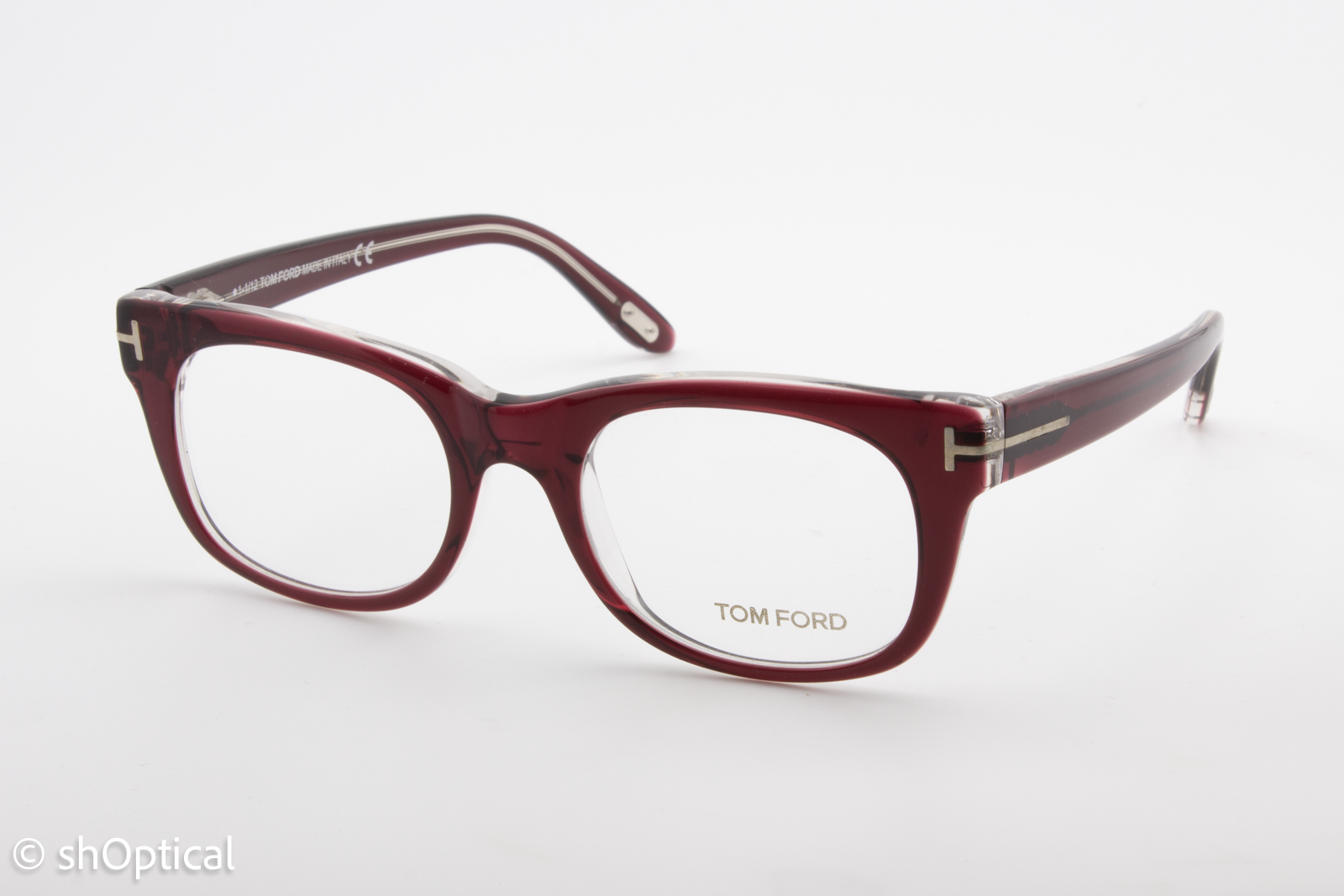 Tom Ford TF5231  Unisex Square Glasses Frame Burgundy 50mm