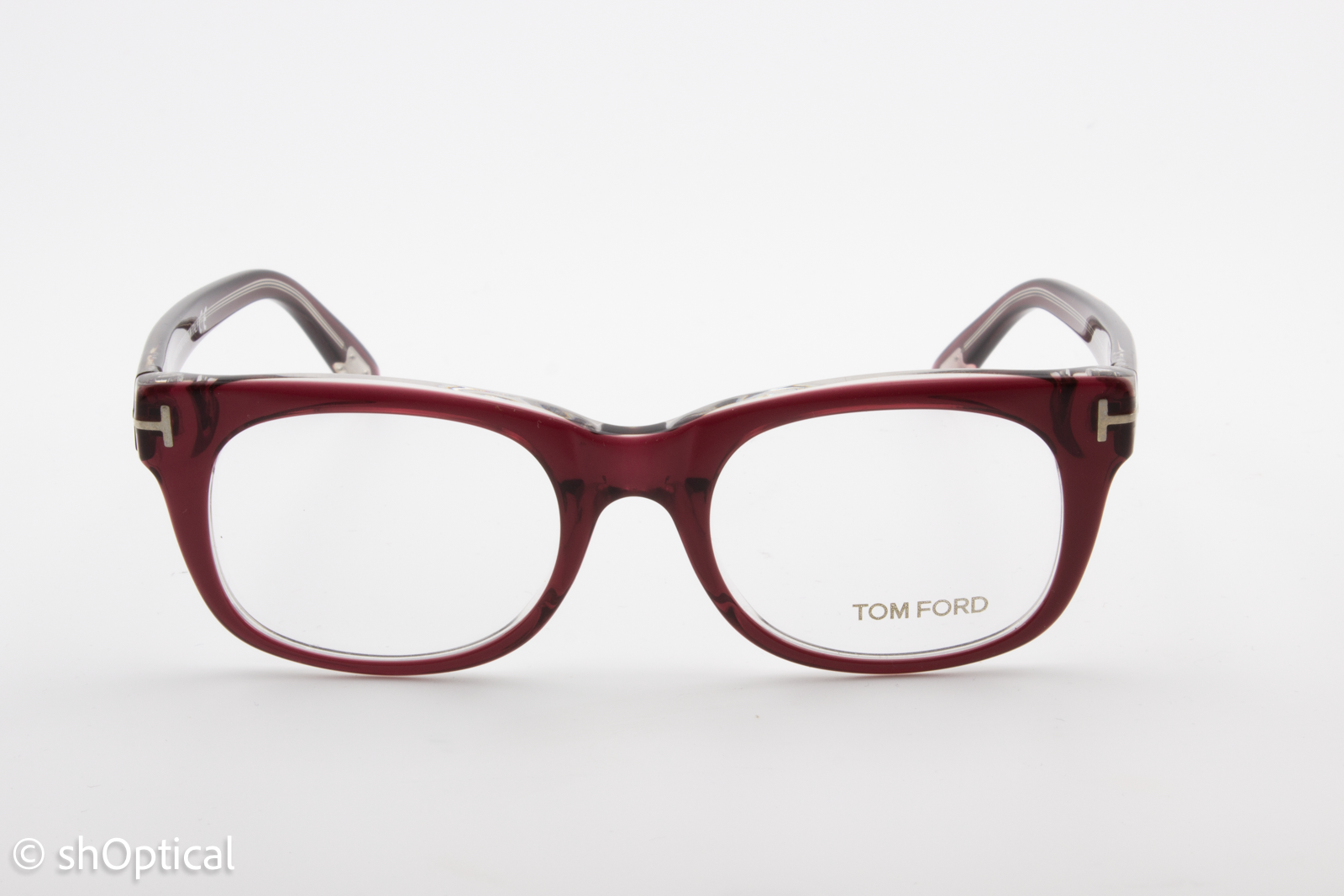 Tom Ford TF5231  Unisex Square Glasses Frame Burgundy 50mm