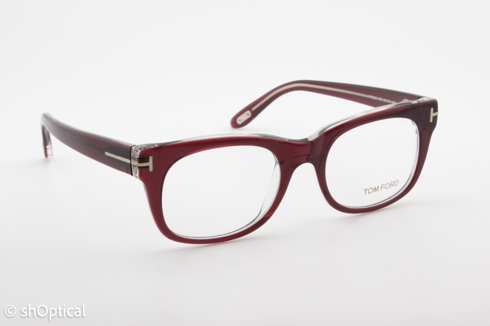 Tom Ford TF5231  Unisex Square Glasses Frame Burgundy 50mm